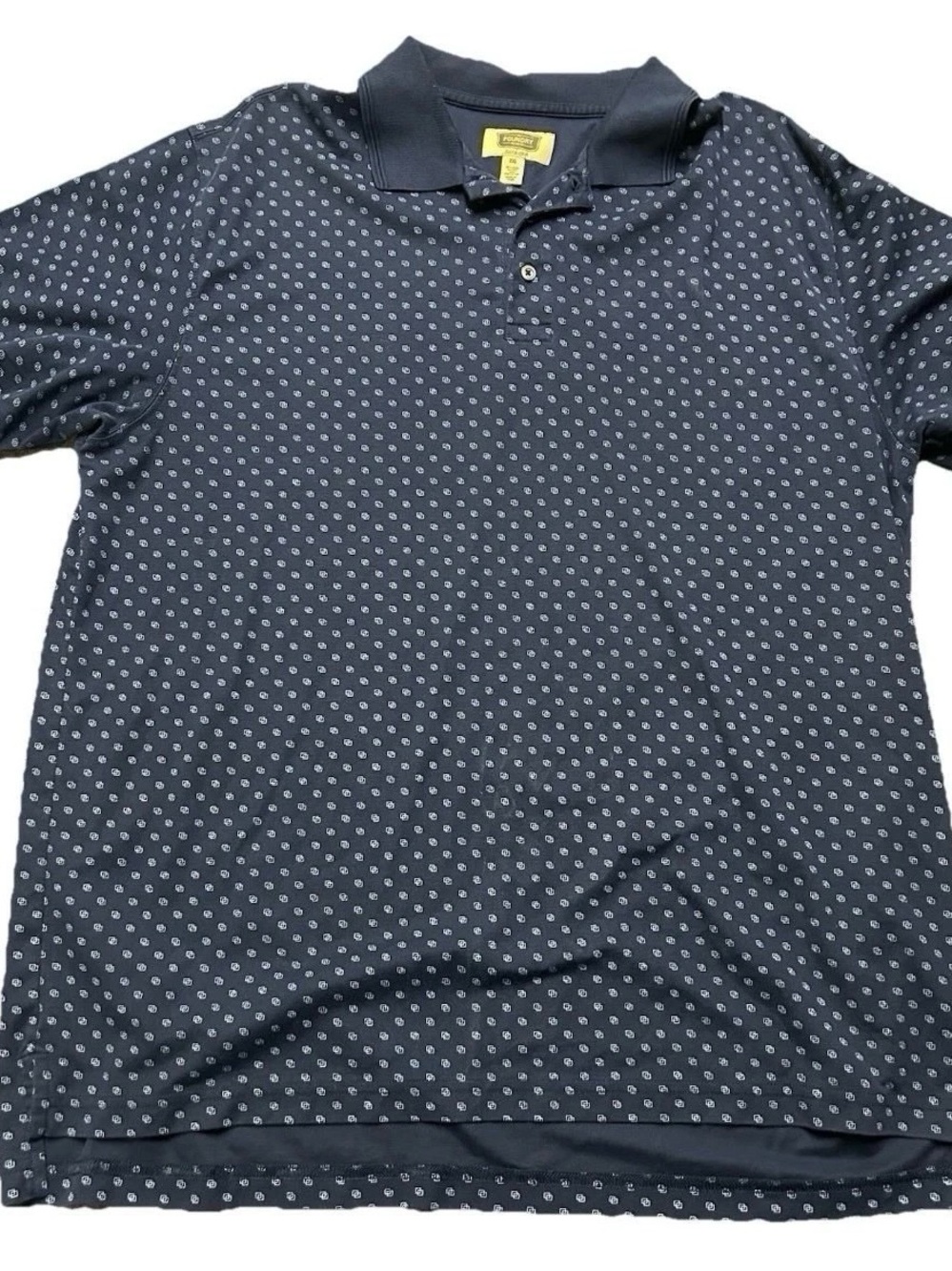 Men’s Foundry Supply Co Navy Blue Polo With All Over Pattern Size 2XL XXL